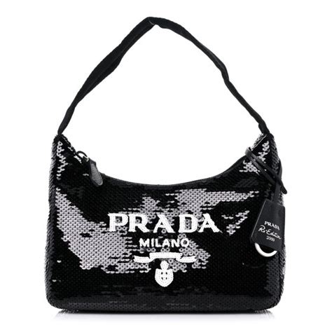 prada paillettes bag|PRADA Paillettes Sequin Mini Re.